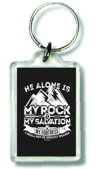 Sleutelhanger He alone is my Rock - MA23036 -  Bible Verses bij MajesticAlly