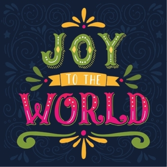 Kerstkaart metallic 'Joy to the world' - MA16105 -  Christelijke kerstkaarten bij MajesticAlly