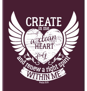Kadobord 'Create in me a clean hart' - MA23335 -  Cadeauborden A4 bij MajesticAlly