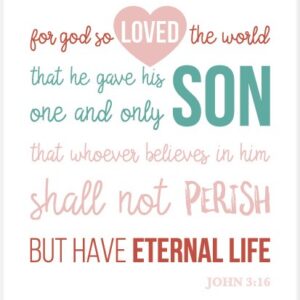 Cadeaubord johannes 3:16 engels - MA25113 -  Cadeauborden A4 bij MajesticAlly