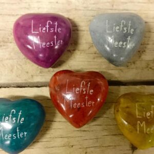 Liefste meester rood hart steen - 5500359537 -  Fairtrade bij MajesticAlly