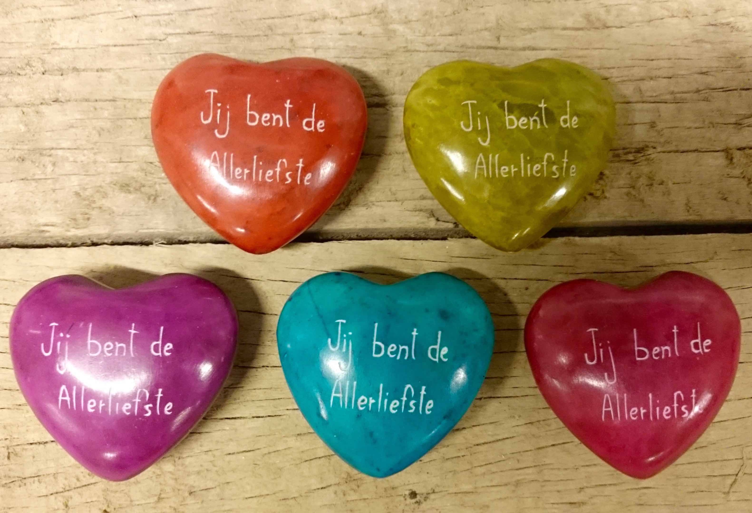 Jij bent de allerliefste roze hart steen - 5500359550 -  Fairtrade bij MajesticAlly