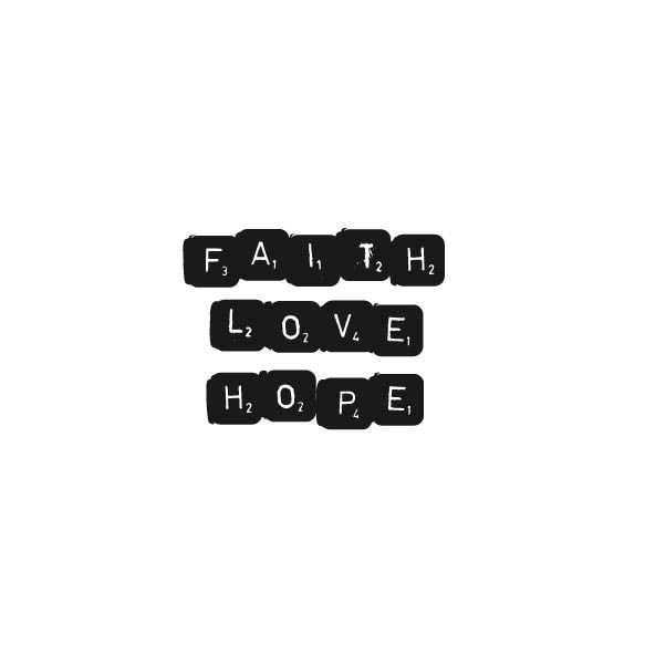 Kaart 'Faith love hope' - MA32015 -  Words&Letters bij MajesticAlly