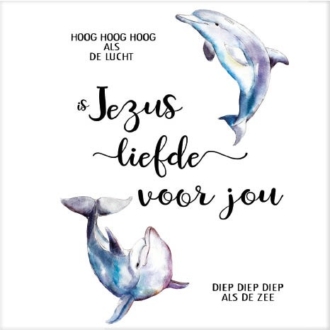 Cadeaubordje dolfijn Jezus liefde - MA17612 -  Cadeaubordjes klein bij MajesticAlly