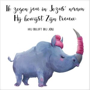 Cadeaubordje neushoorn zegen - MA17610 -  Cadeaubordjes klein bij MajesticAlly