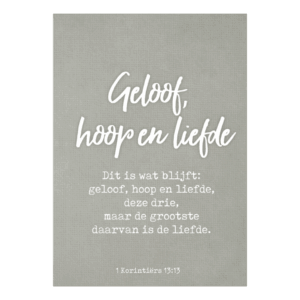 Wenskaart 'Geloof, hoop en liefde'