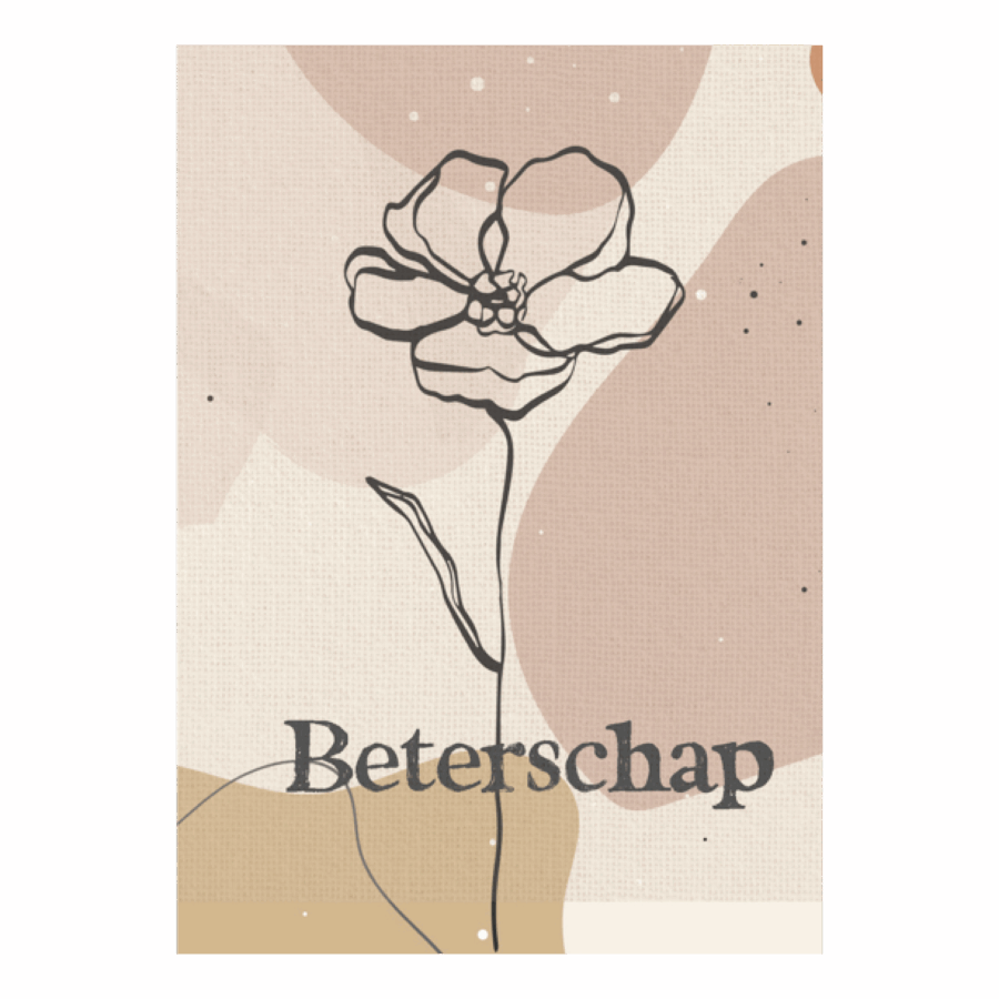 Wenskaart 'Beterschap bloem'
