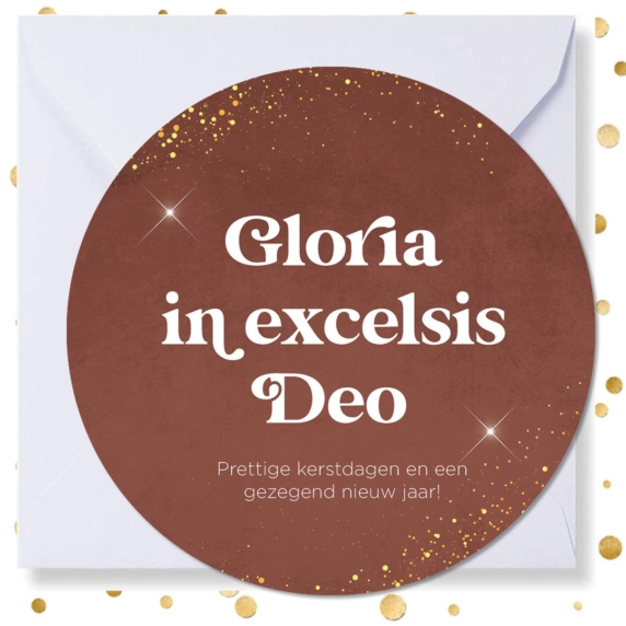 Kerstkaart rond 'Gloria in excelsis Deo' - MA41002 -  Christelijke kerstkaarten bij MajesticAlly