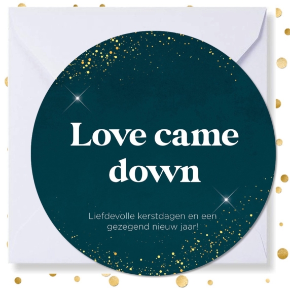 Kerstkaart rond 'Love came down' - MA41011 -  Christelijke kerstkaarten bij MajesticAlly