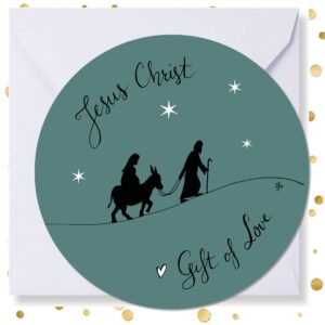 Kerstkaart rond 'Jesus Christ'
