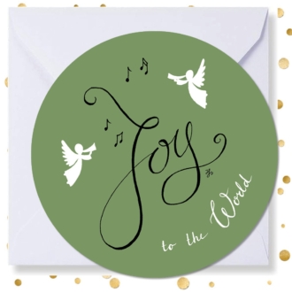 Kerstkaart rond 'Joy to the world'  - MA41028 -  Christelijke kerstkaarten bij MajesticAlly