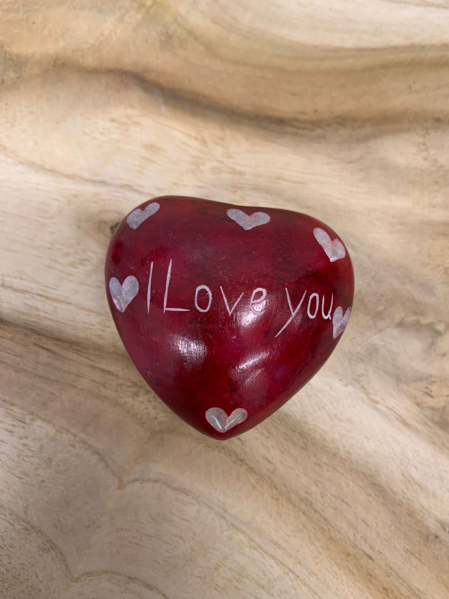 I love you rood hart steen - 5500359467 -  Fairtrade bij MajesticAlly