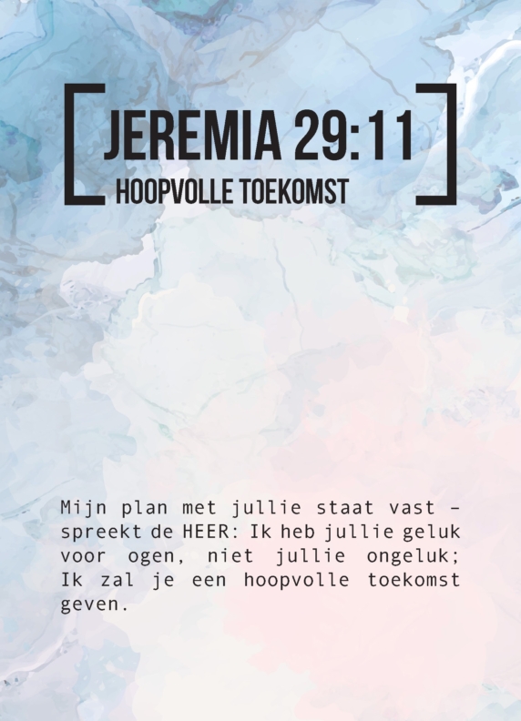 Bijbeltekstkaart 'Jeremia 29:11' NBV21 - MA42001 -  Interieurkaarten bij MajesticAlly