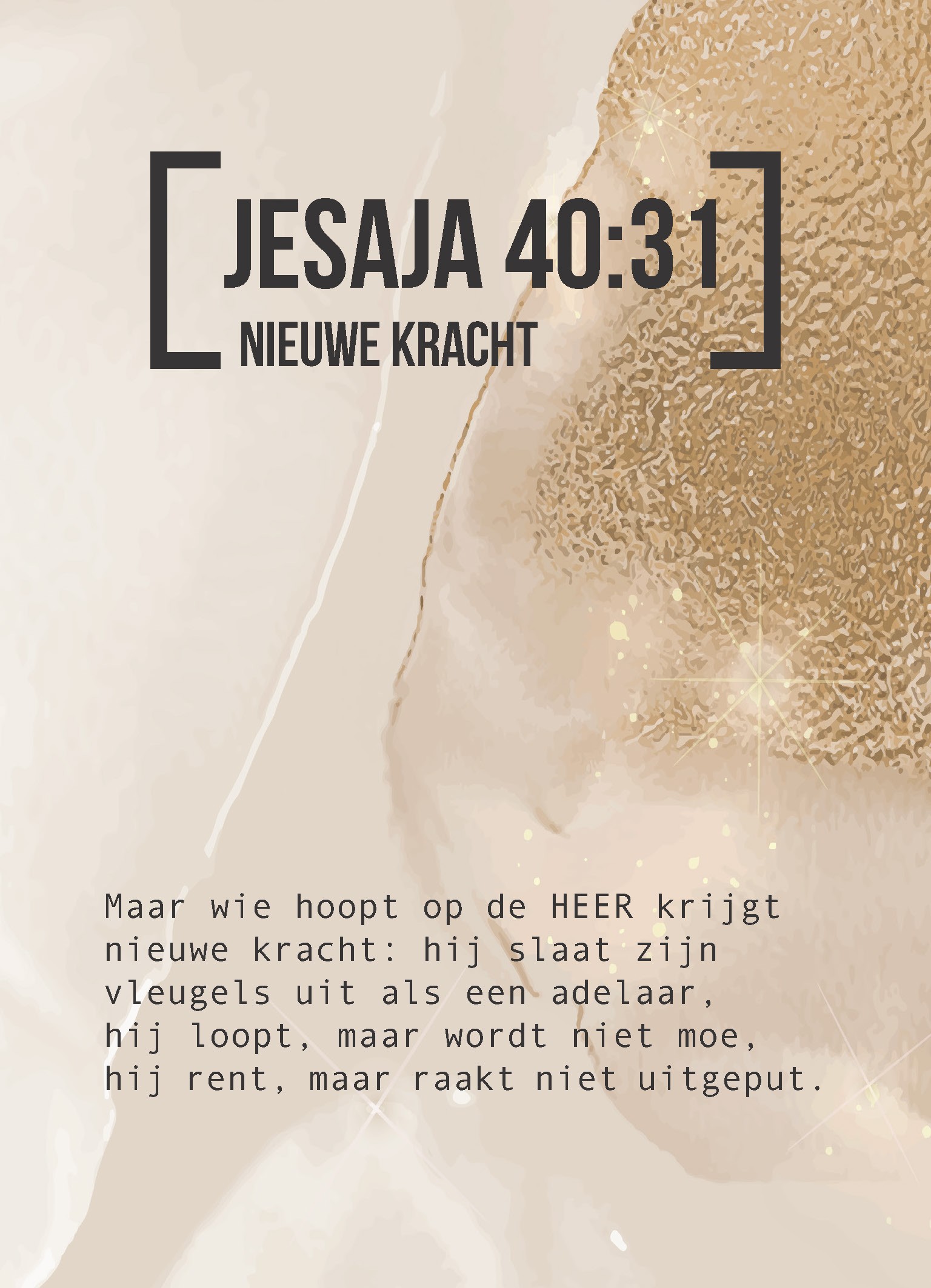 Bijbeltekstkaart 'Jesaja 40:31' NBV21 - MA42003 -  Interieurkaarten bij MajesticAlly