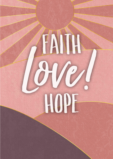 Wenskaart 'Faith, love, hope' - MA43029 -  Courage bij MajesticAlly
