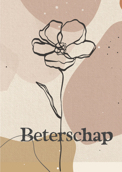 Wenskaart 'Beterschap bloem' - MA43045 -  Courage bij MajesticAlly