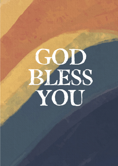 A4 poster met de tekst: 'God bless you'