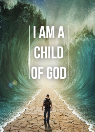 A4 poster met de tekst 'I am a child of God'