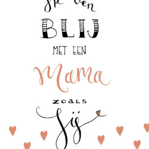 Kaart 'Blij met een mama'