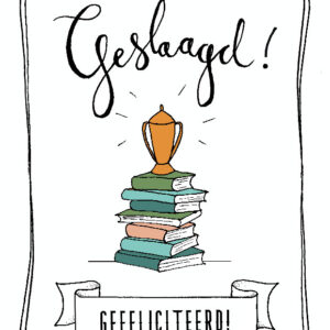 Kaart 'Geslaagd, gefeliciteerd'
