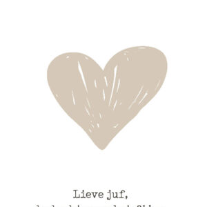 Wenskaart 'Lieve juf'