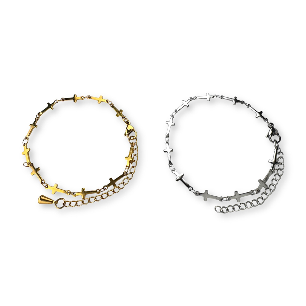 Enkelbandje Geschakelde Kruisjes