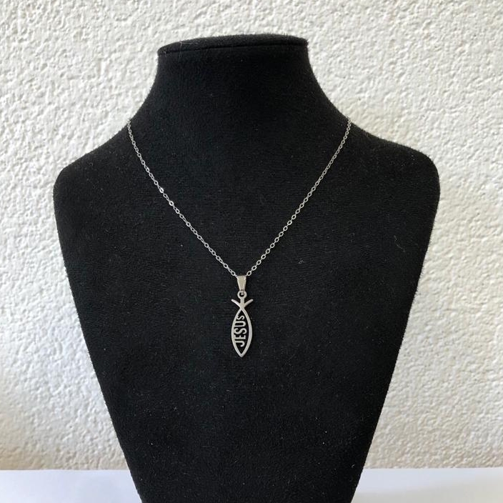 MA47004 - Ketting Visje Jezus zilver