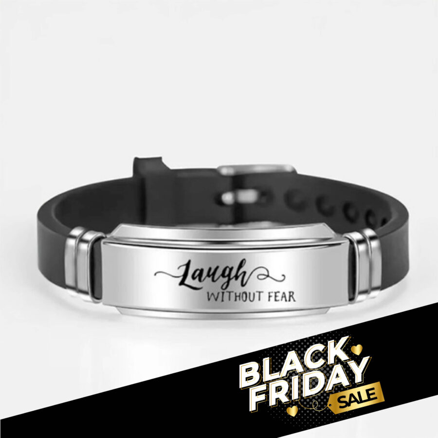 Siliconen armband 'Laugh without fear'