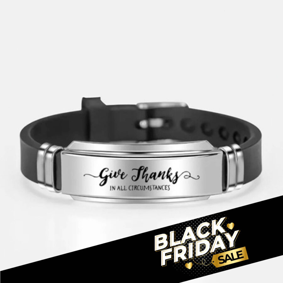 Siliconen armband 'Give thanks'
