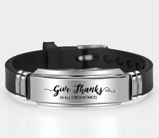 Siliconen armband 'Give thanks'