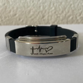 MA47506 - Siliconen armband 'Faith, hope, love'