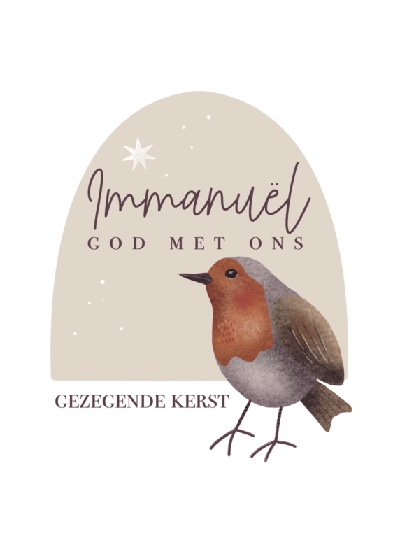 MA41307 - Kerstkaart Marjolein 'Immanuel, God met ons - Gezegende kerst'