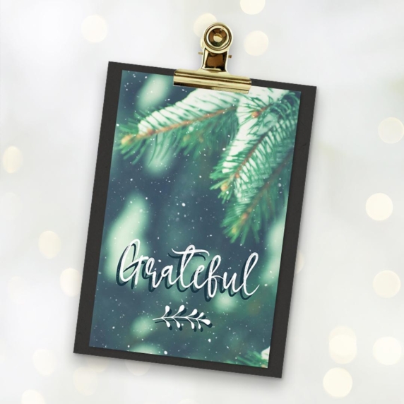 MA41513 - Minikaartje Kerst 'Grateful' + klembordje