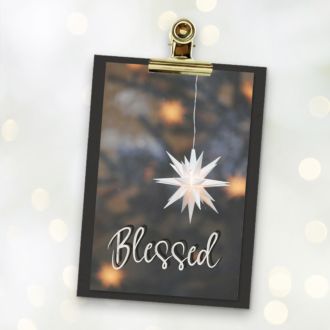 MA41511 - Minikaartje Kerst 'Blessed' + klembordje