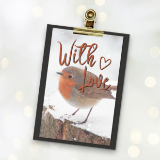 MA41516 - Minikaartje Kerst 'With Love' + klembordje