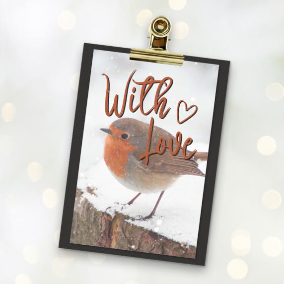MA41516 - Minikaartje Kerst 'With Love' + klembordje