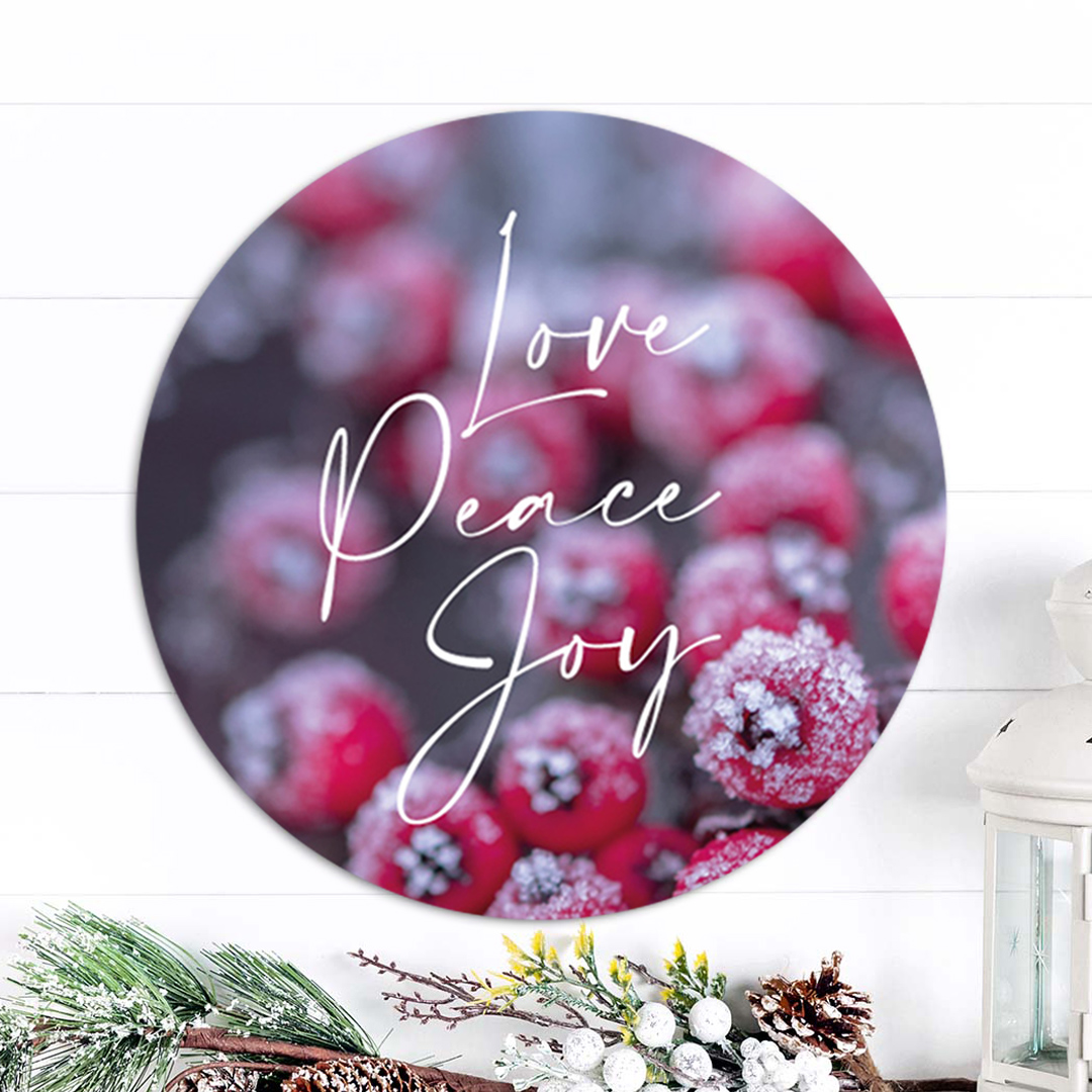 Kerstcirkel 'Love, peace, joy'