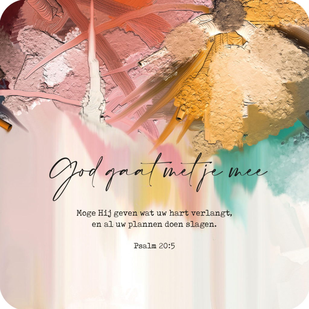 MA43714 Cadeaubordje 'God gaat met je mee - Psalm 20:5'