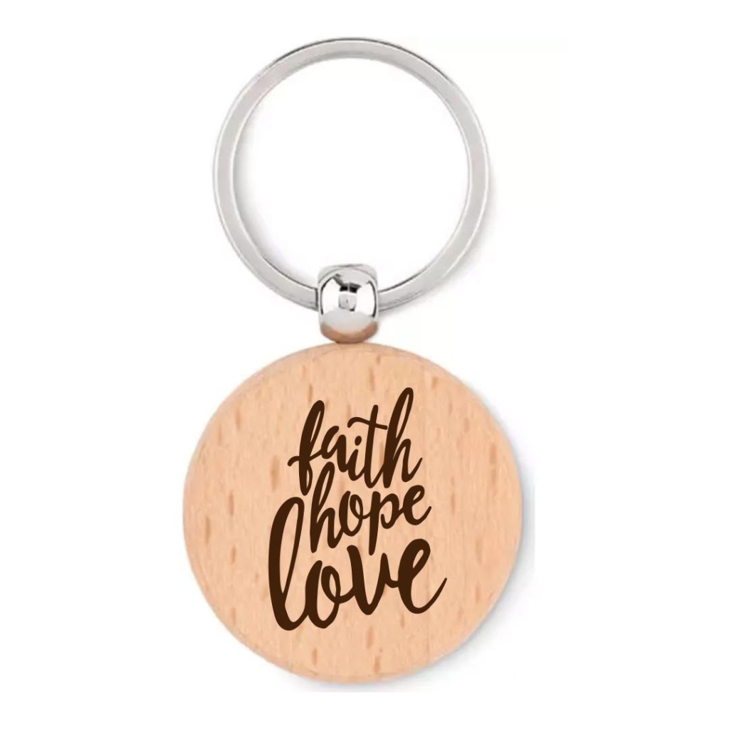 Sleutelhanger 'Faith hope love'