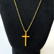 Herenketting kruis 3 cm goud - 50 cm