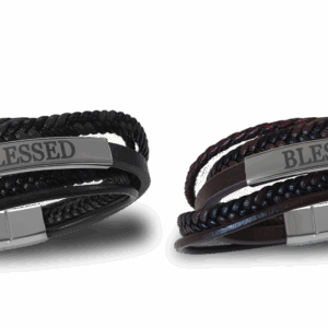 Leren armband "Blessed"