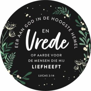 Kerstkaart rond 'Vrede op aarde'