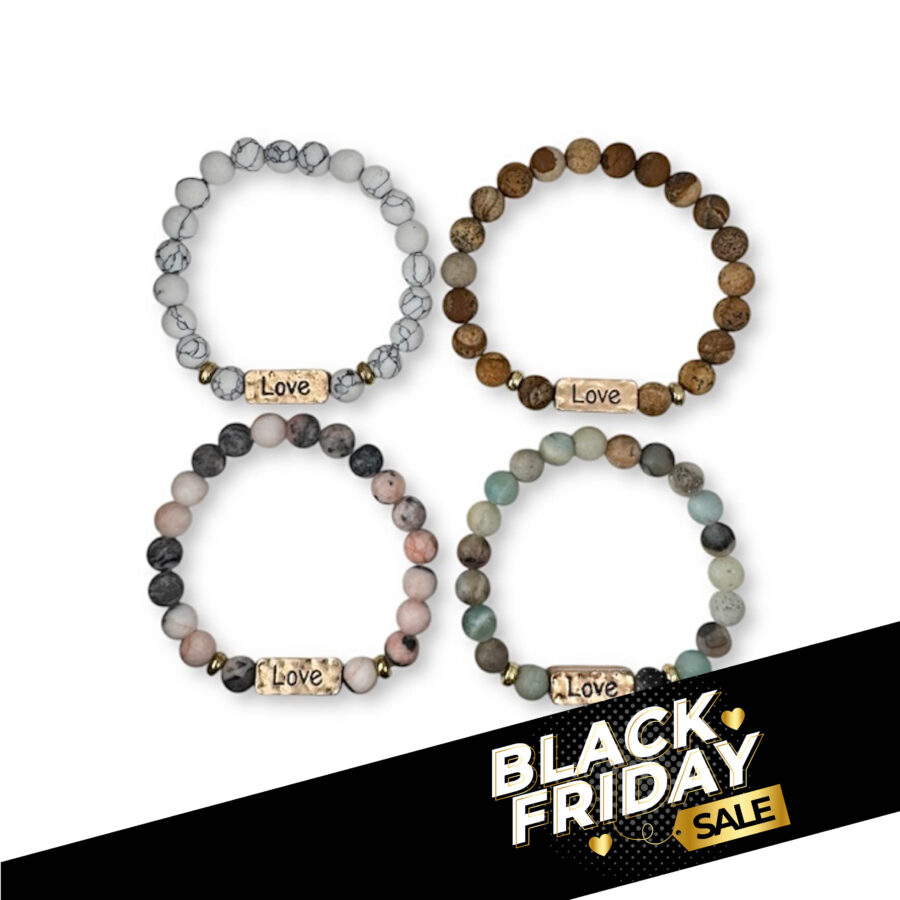 Armband natuursteen - Love