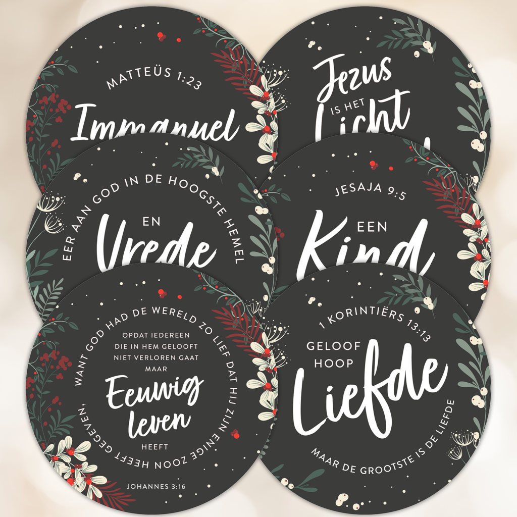 Voordeelpakje 2x6 kerstkaarten rond serie 5