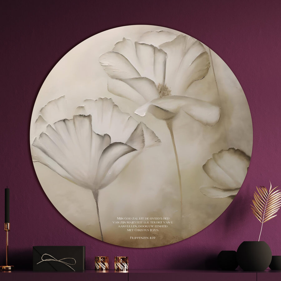 Muurcirkel 'Witte klaproos'