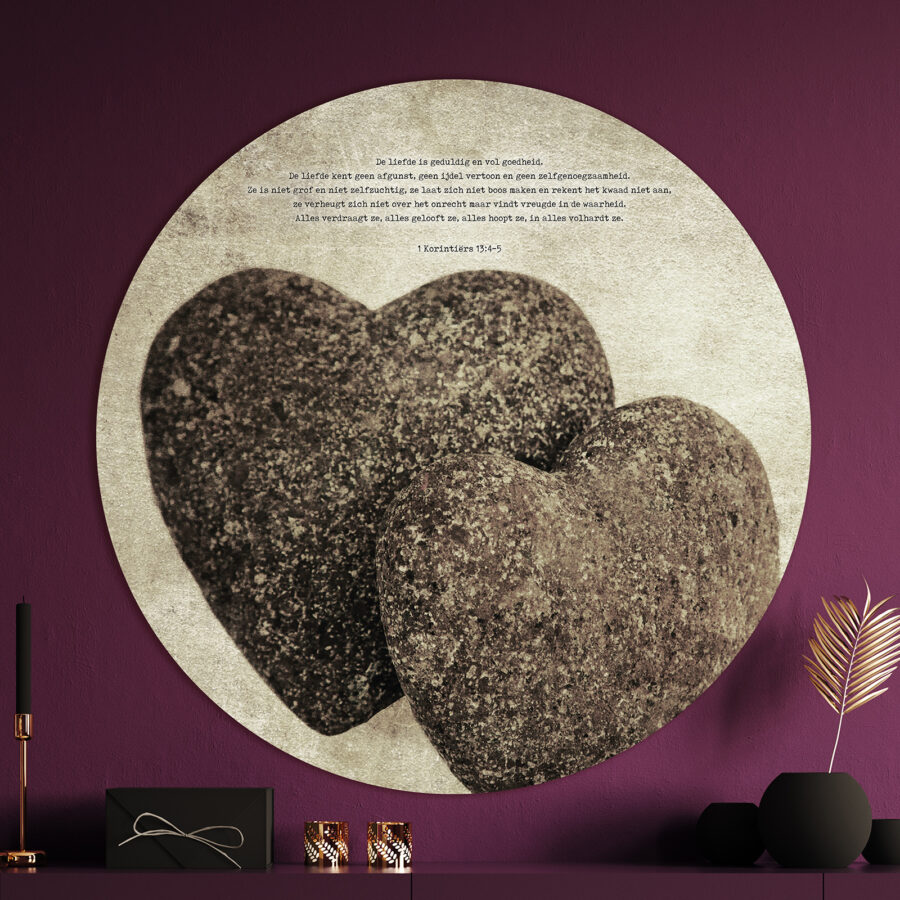 Muurcirkel 'Stenen harten'