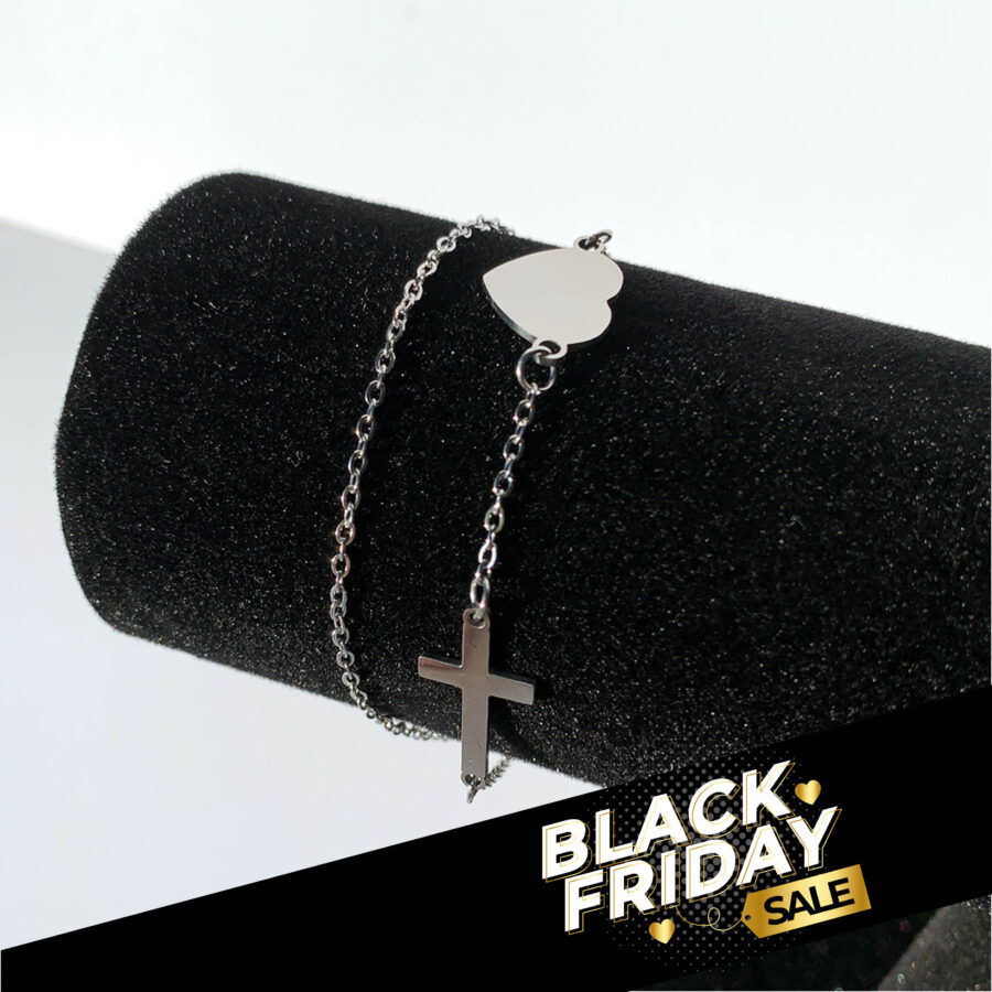 Armband hartje-kruis