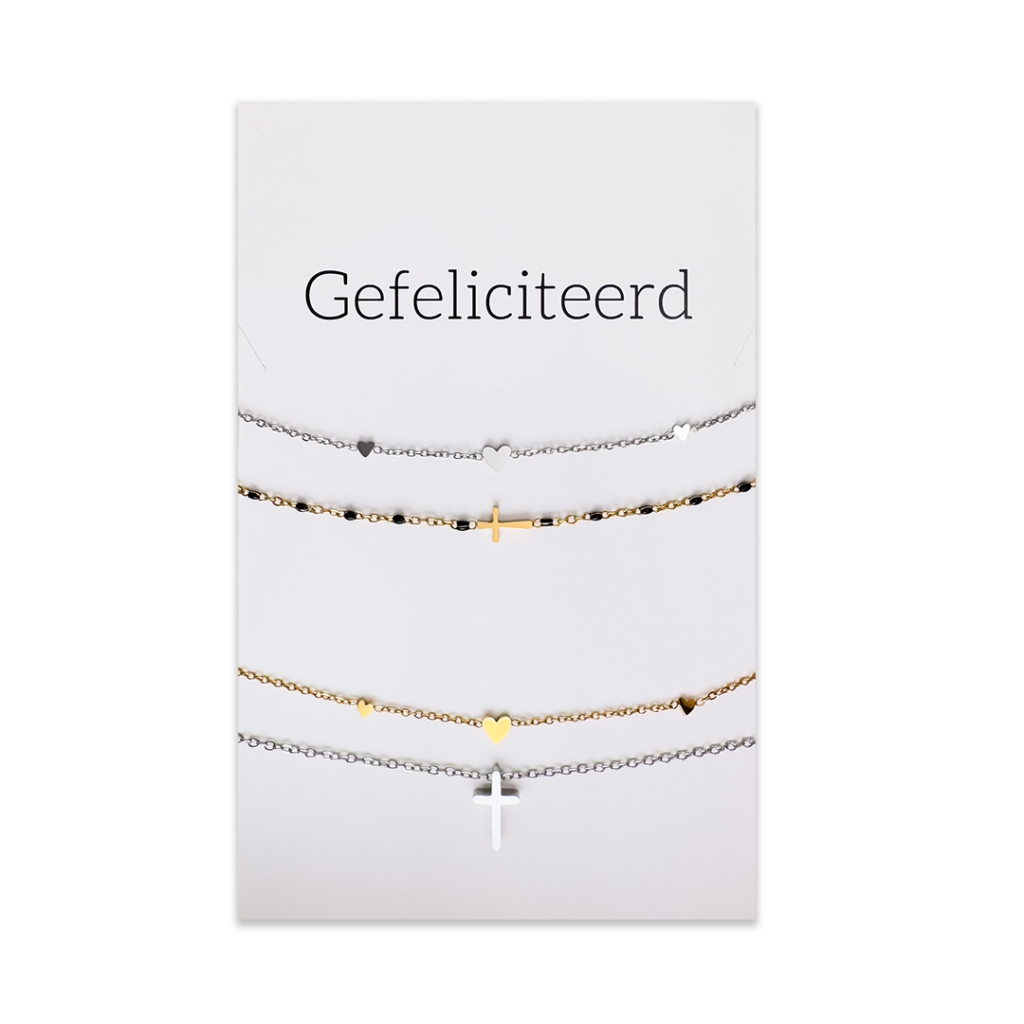 Sieraadkaart 'Gefeliciteerd'