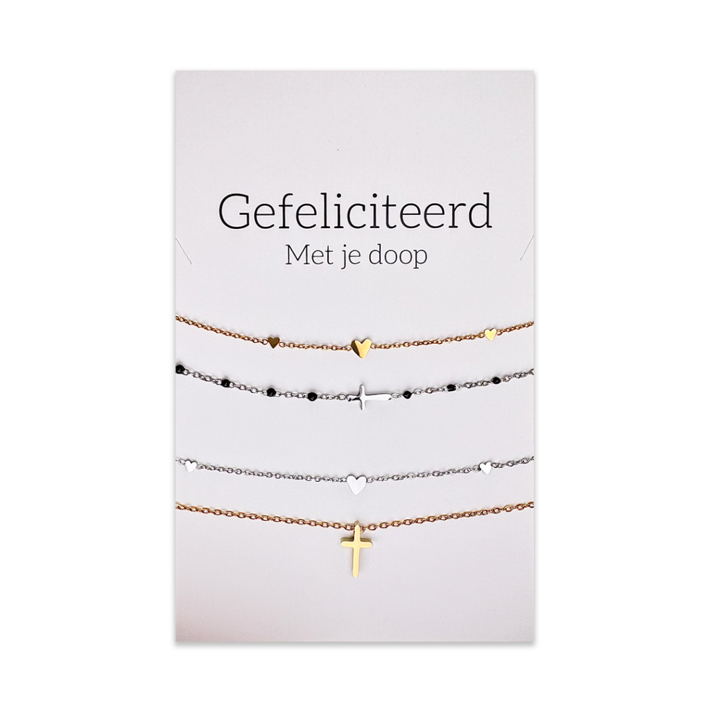 Sieraadkaart 'Gefeliciteerd met je doop'