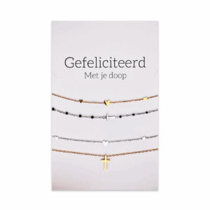 Sieraadkaart 'Gefeliciteerd met je doop'